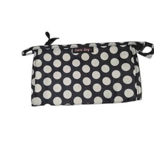 Lauri Kay Black & White Polka Dot Roll-Up Makeup Bag